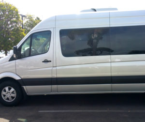 White commuter van